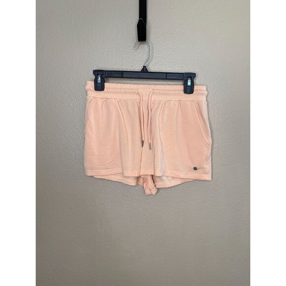 Roxy Womens Peach Terry Cloth Lounge Shorts With Pockets & Drawstring Small - Picture 1 of 7